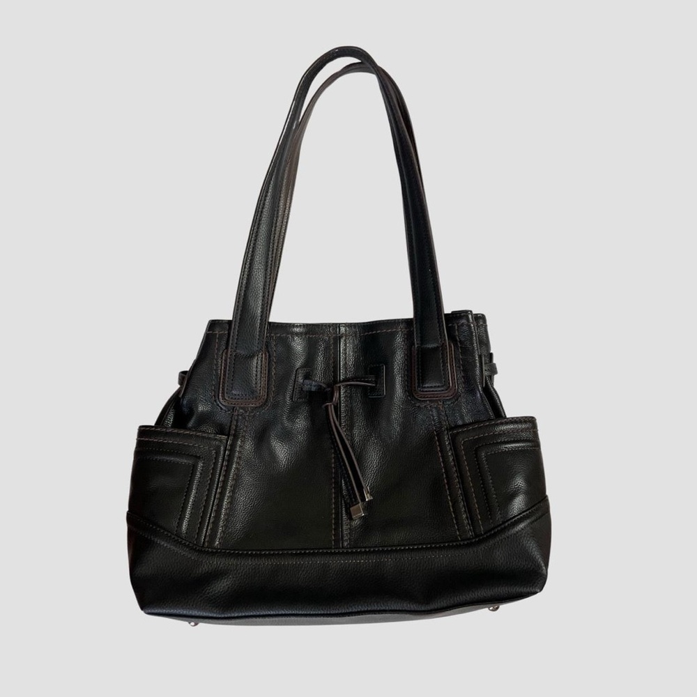 [SOLD] 👜BLACK AND BROWN TIGNANELLO LEATHER PURSE WITH MULTIPLE POCKETS 👜